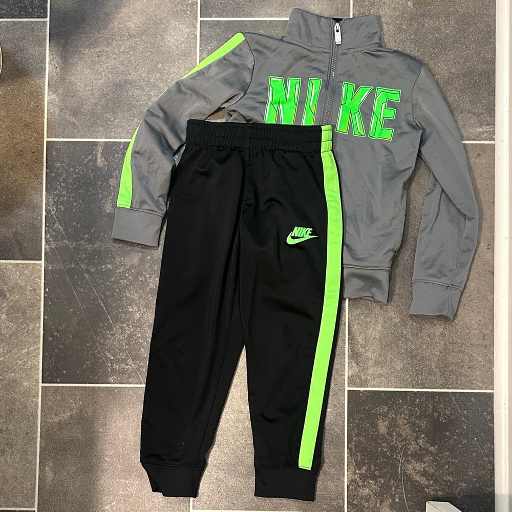 Nike Kids Black Joggers with Neon Green Accents